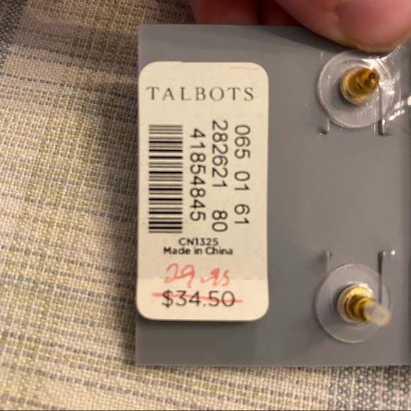 NWT Talbots Pearl Gold Stud Earrings - Picture 6 of 10